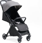 Auto-Fold Baby Stroller Grey Lightweight Lie-Flat Seat UPF50+ Canopy 360 Wheels