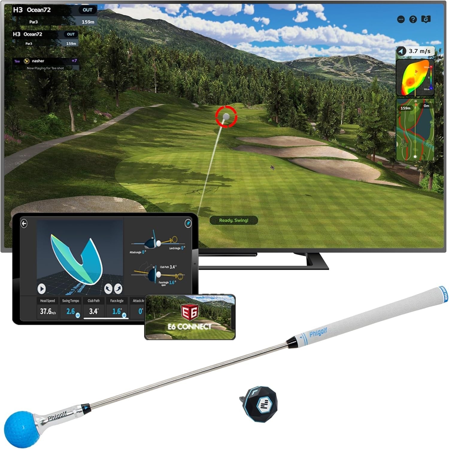 Home Golf Simulator Motion Sensor Swing Stick 38,000+ Courses
