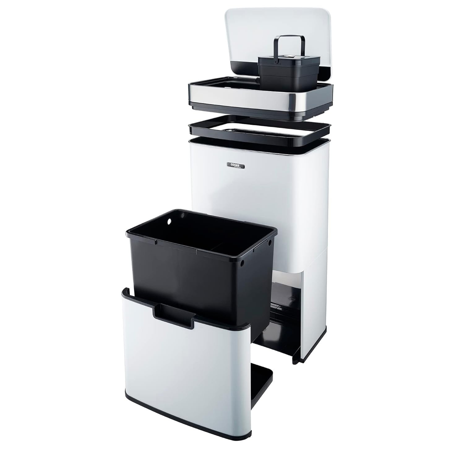 75L Touchless Recycling Bin Sensor Stainless Steel Dual Compartment