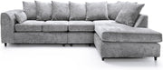 5 Seater L Shape Sofa Corner Unit – Light Grey RH Scatter Back Couch