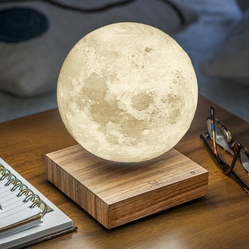 Unfinished Walnut Wood Magnetic Levitating Moon Lamp LED Light