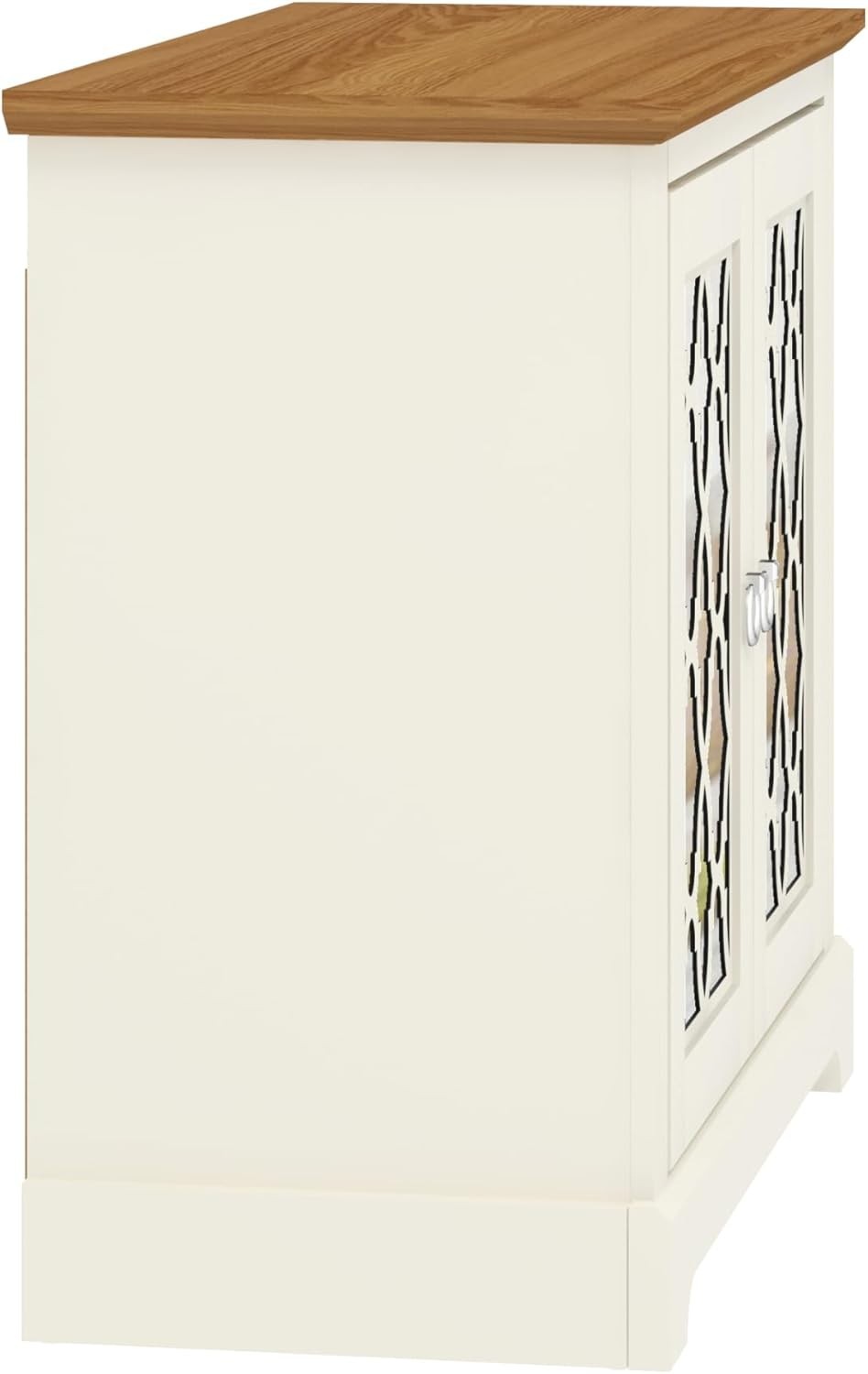 Ivory Oak 2 Door Sideboard Cabinet Lockable Storage Console Organizer