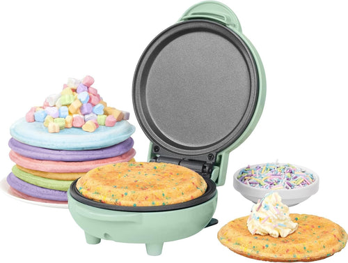Mini Snack Maker 550W Non-Stick Pancake, Omelette & Crepe Maker Pastel Green