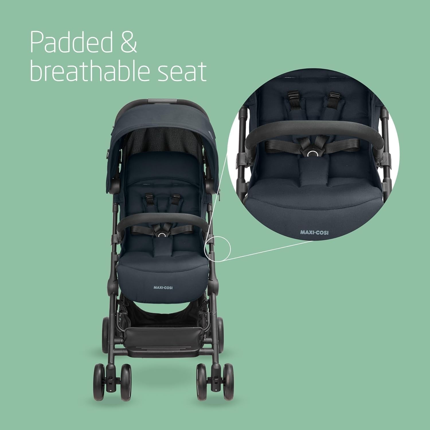 Lightweight Compact Stroller Auto Fold Lie-Flat Pushchair 0-22kg Graphite