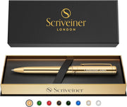 Luxury Personalised Ballpoint Pen – Gold Brass Finish, Refillable Black Ink