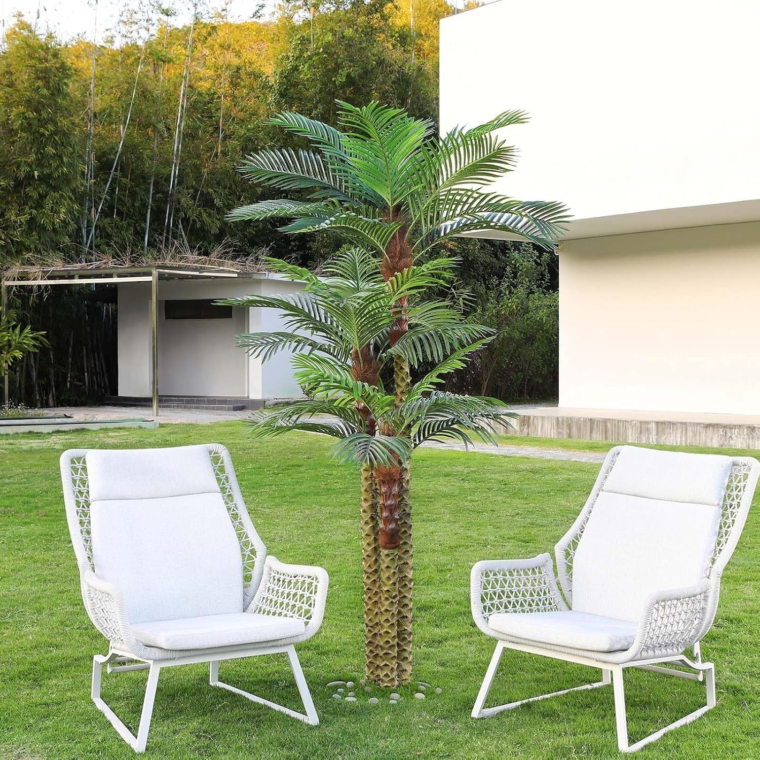 240cm Outdoor Artificial Palm Tree UV Resistant Large Faux Tropical Plant Decor