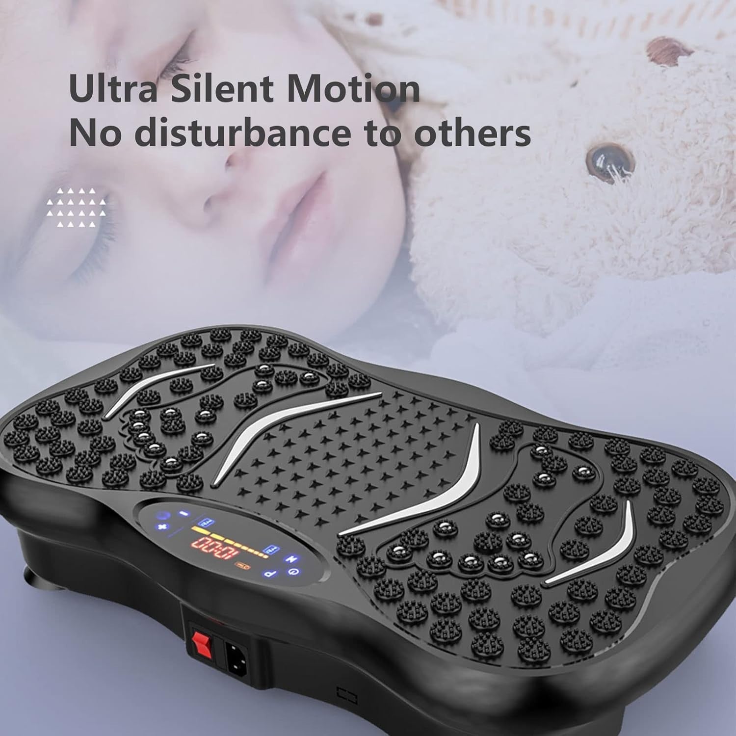 Vibration Plate Exercise Machine Bluetooth LCD Full Body Weight Loss