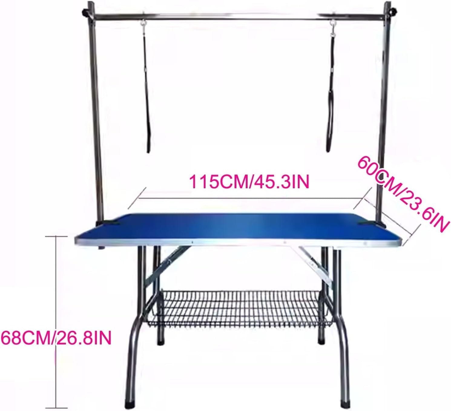 Large Dog Grooming Table Heavy Duty Adjustable Height with Arm Noose Tray