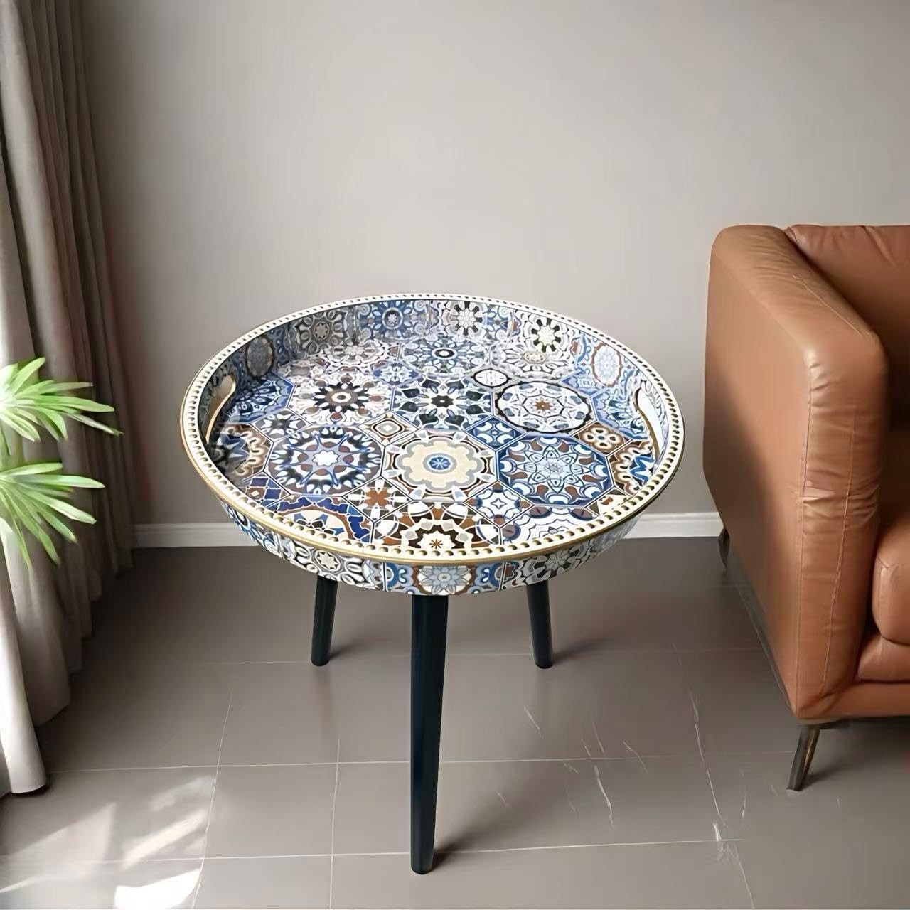 Round Side Table with Detachable Legs – 50x38x38cm Dot Bohemia