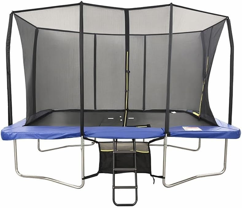7x10ft Rectangular Garden Trampoline Safety Enclosure Ladder Shoe Net