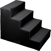 Mg Design 4-Step Pet Stairs Wooden Frame Dog Steps with Soft Faux Fur 22x16x18in