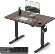Dark Walnut Electric Standing Desk 100x60cm with Memory Control Panel