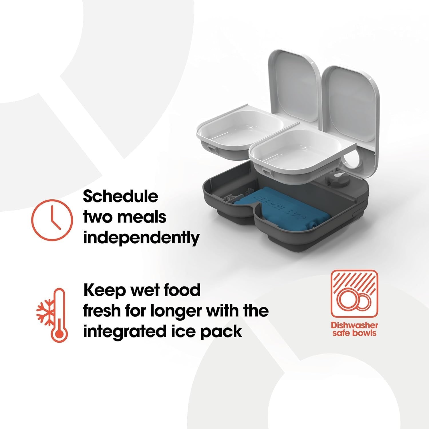 Automatic Pet Feeder Digital Timer 2 Meal Wet Dry Food Dispenser Ice Pack