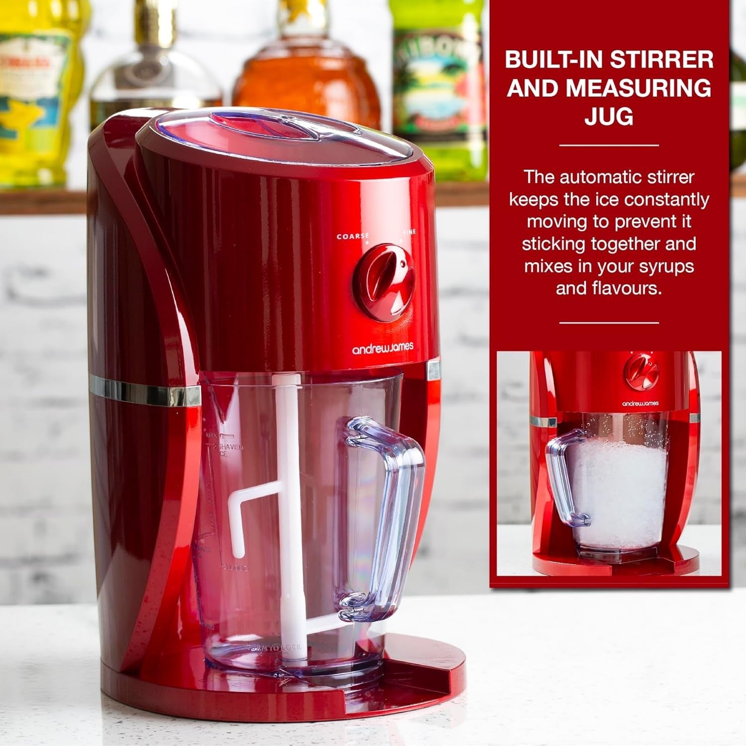 Electric Ice Crusher Slush Machine 1L Ice Maker for Cocktails & Smoothies