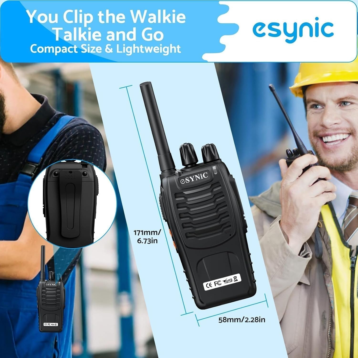 10 Pack Long Range Walkie Talkies PMR446 Rechargeable VOX 2 Way Radios