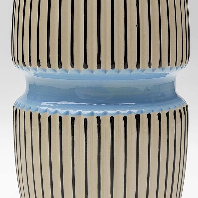 Blue Handmade Porcelain Vase 31cm Modern Textured Decorative Home Décor