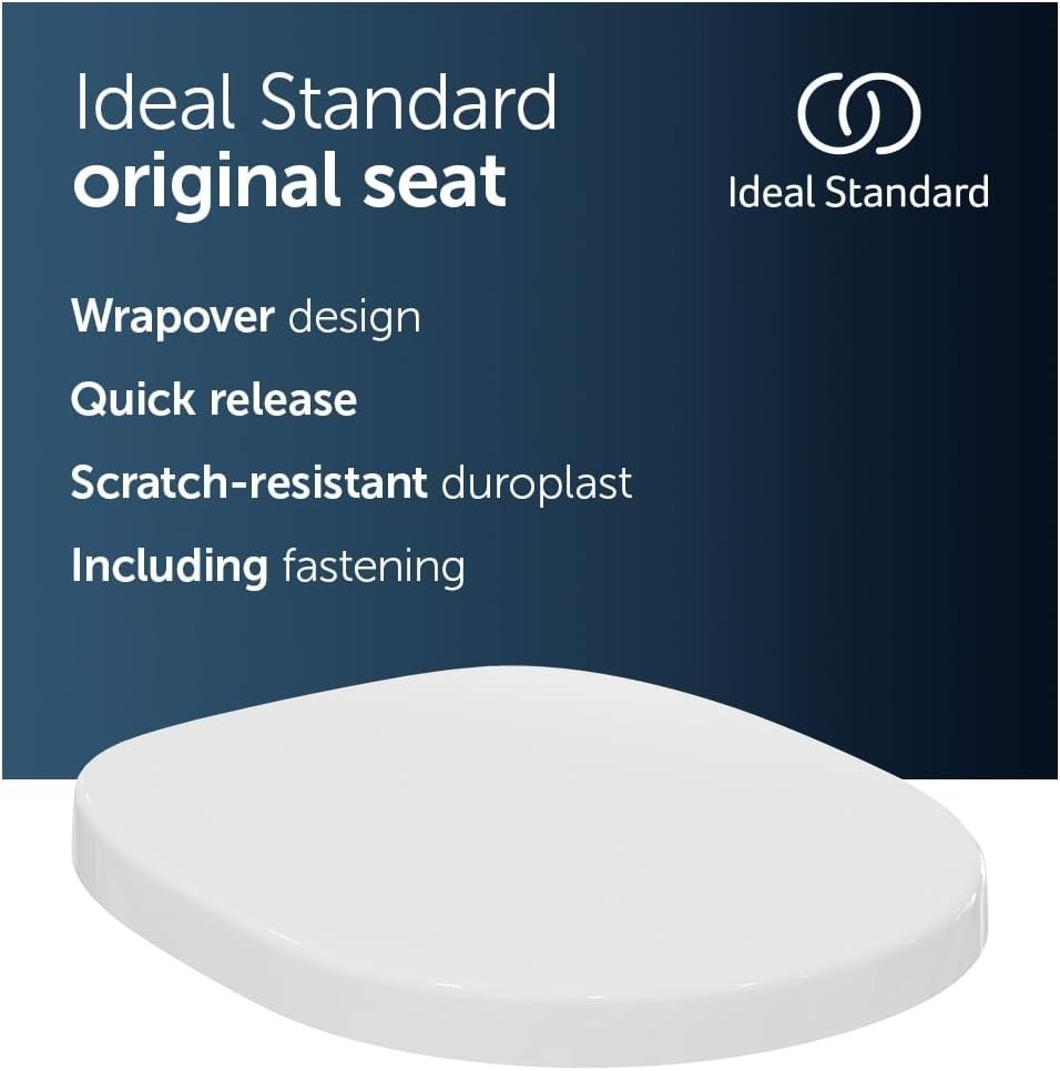 Connect Toilet Seat White Wrapover Durable Duroplast Quick Release