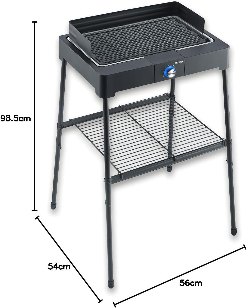 Electric Standing BBQ Grill Indoor Outdoor Smokeless Adjustable Heat Easy Clean