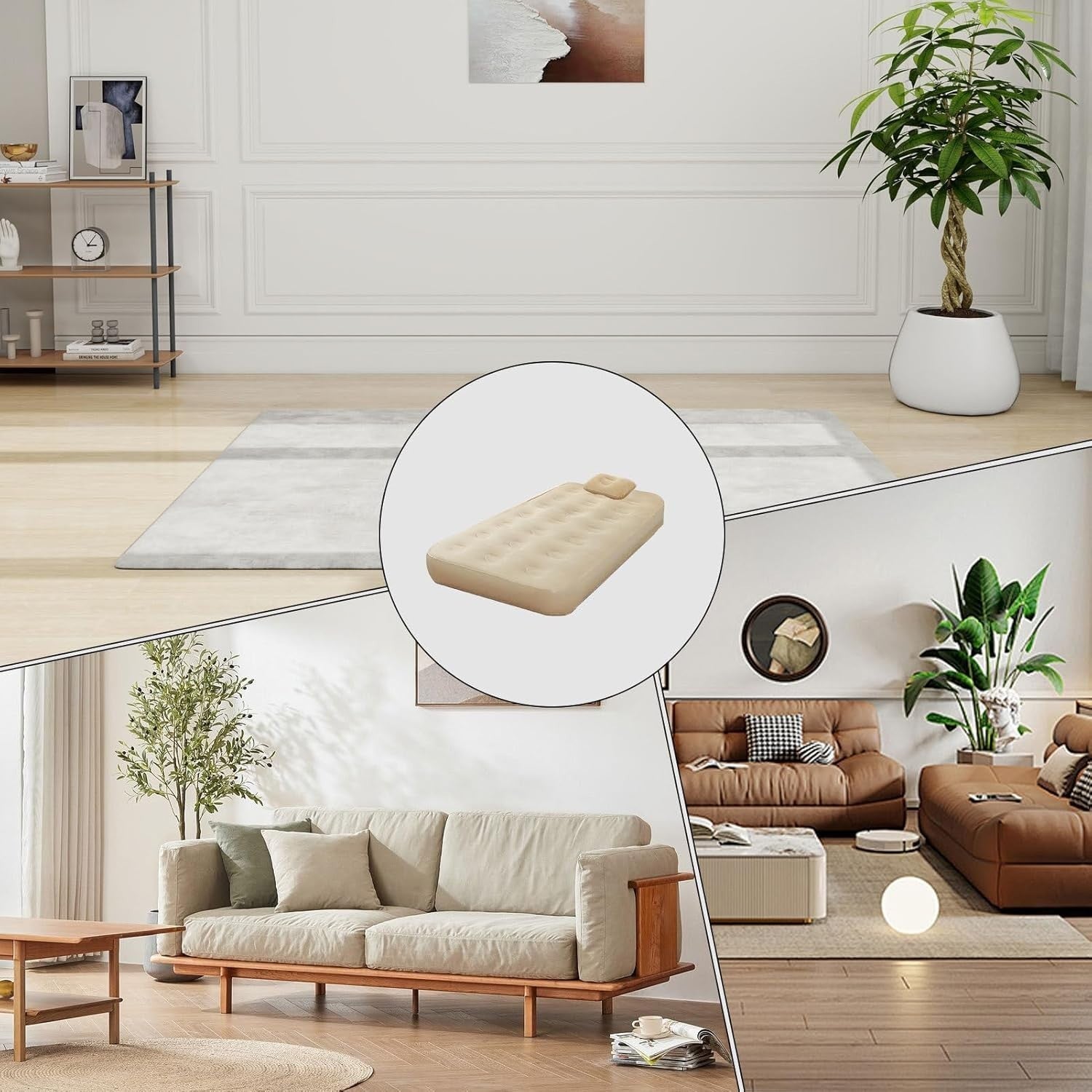 Twin Blow Up Air Mattress with Built-in Pump | Portable Floor Bed