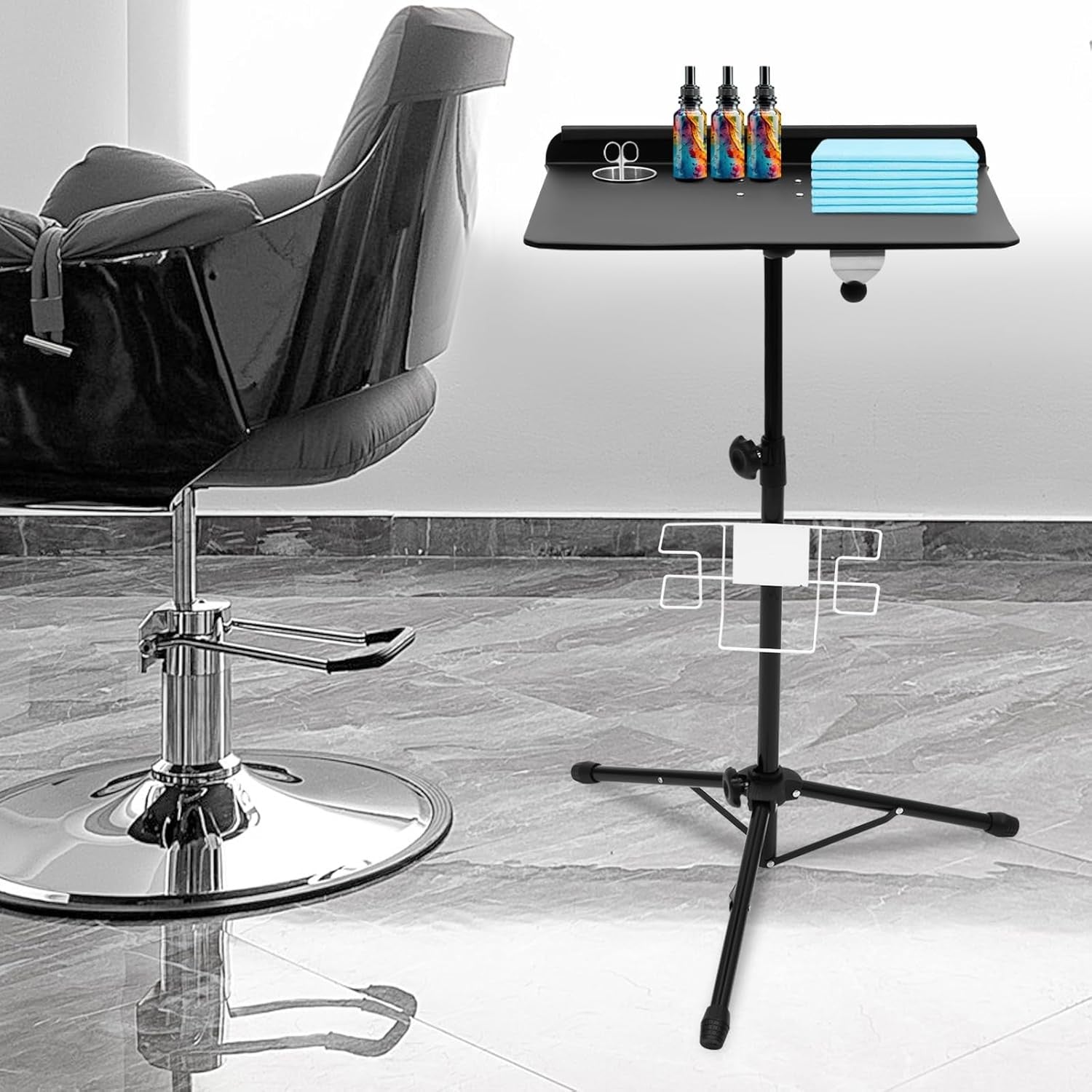 Adjustable Tattoo Workstation Stand Tripod Height Portable Tool Table