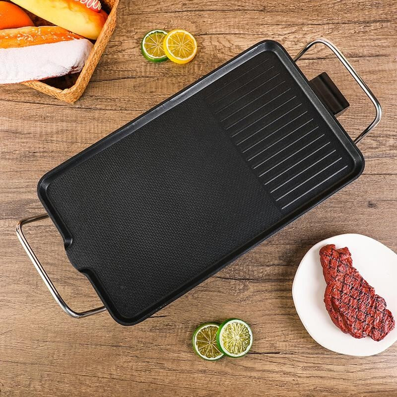Teppanyaki Electric Grill 1360W BBQ Hot Plate Table Top Griddle 40x23cm UK Plug
