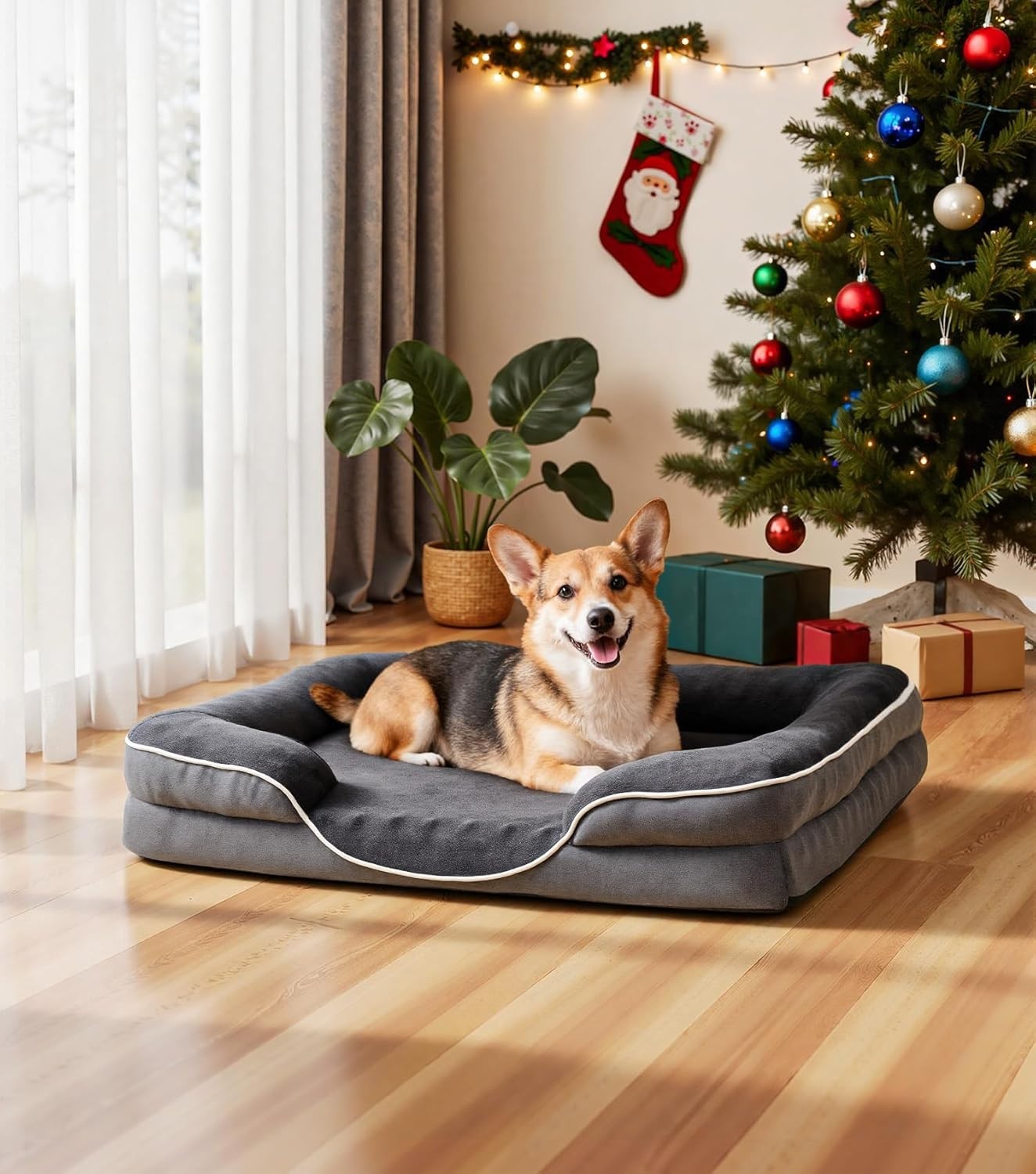 Large Orthopedic Dog Bed 89x63cm Memory Foam Washable