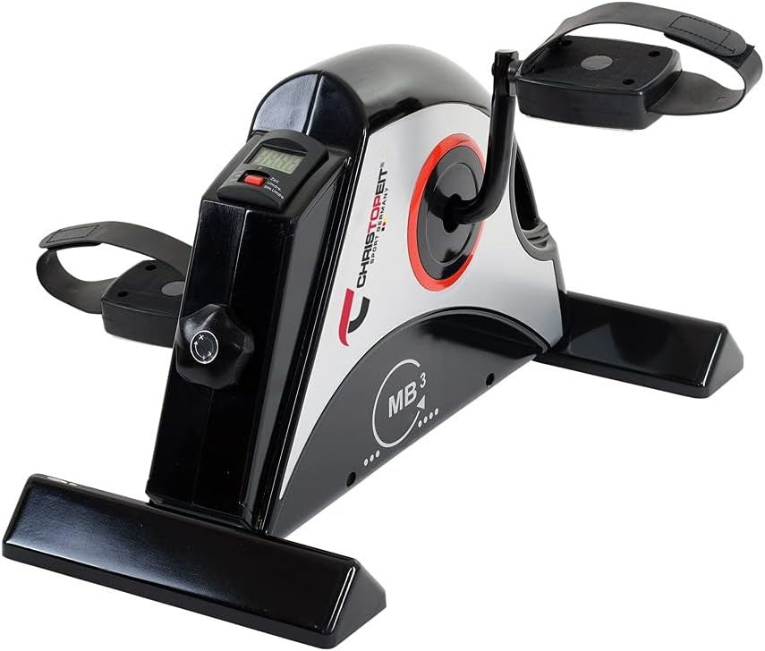 Mini Pedal Exercise Bike w/ Adjustable Resistance, Arm & Leg Trainer, Compact