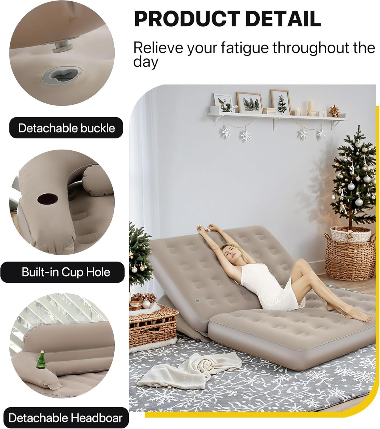 Inflatable Air Sofa Bed with Built-in Pump | Convertible Lounge Chair