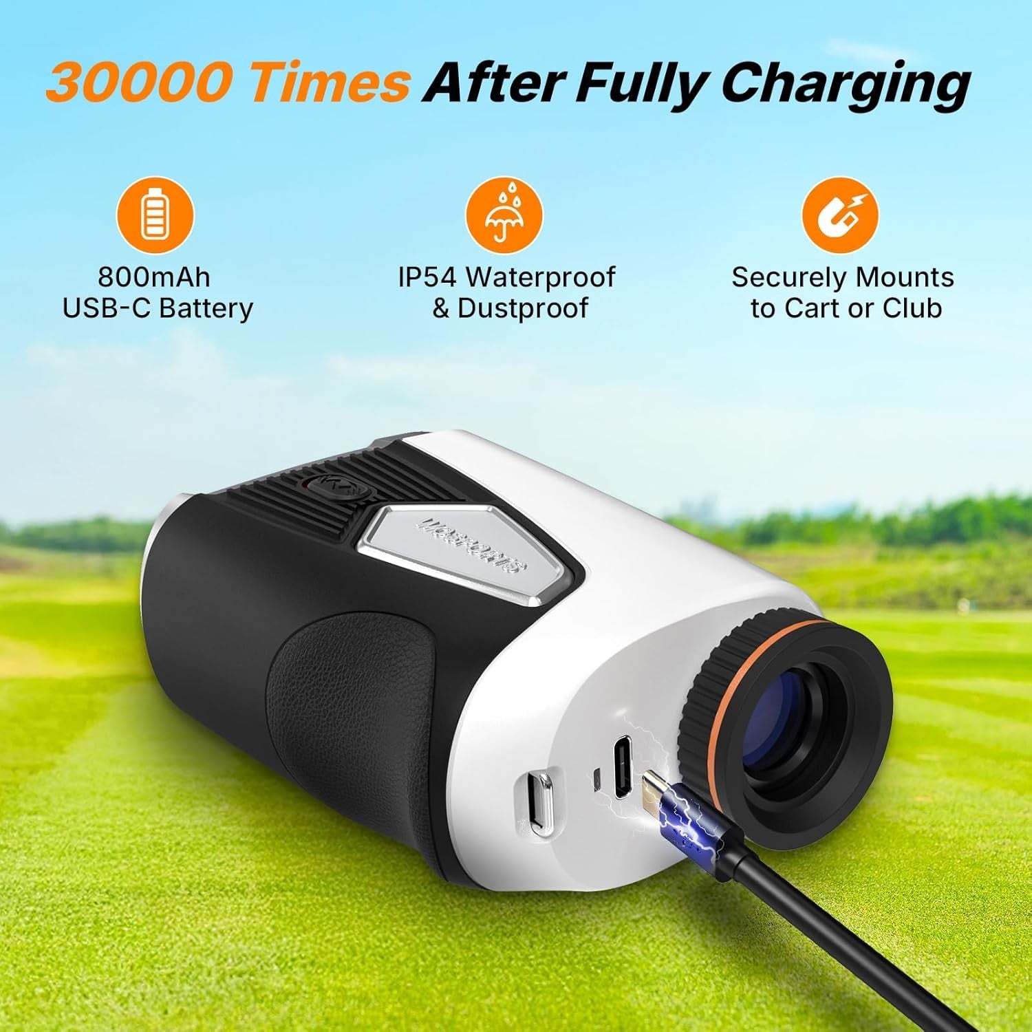 Golf Rangefinder 1500 Yard Laser with Slope 7X Zoom Pin Lock Rechargeable