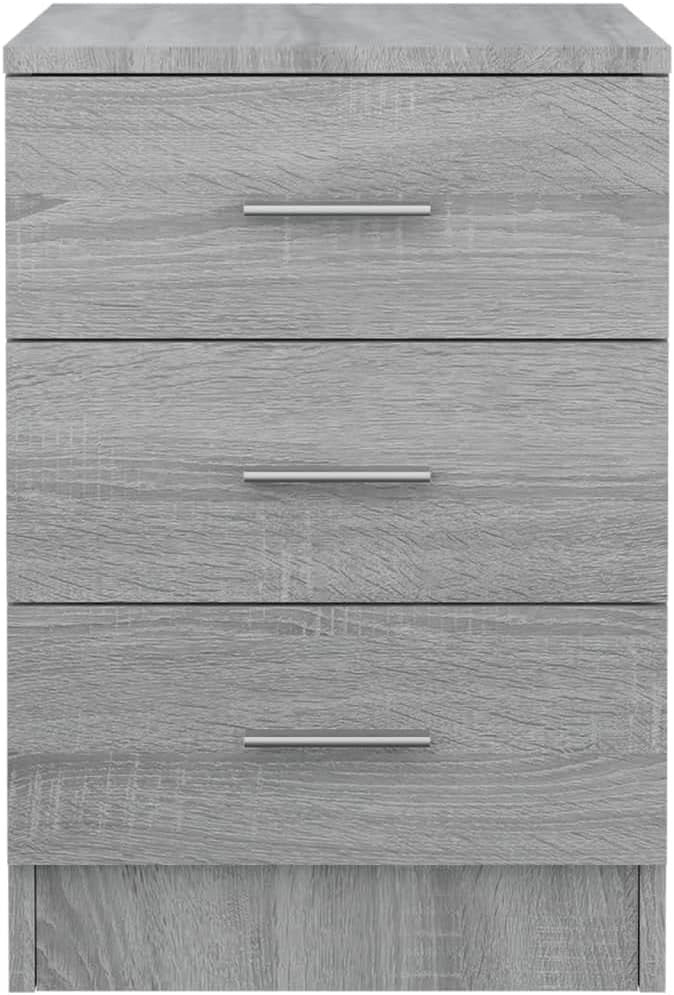 Modern Grey 3 Drawer Bedside Table | Sleek Bedroom Storage Cabinet Nightstand