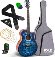 Full Size 41" Acoustic Guitar Starter Kit Blue with Gig Bag