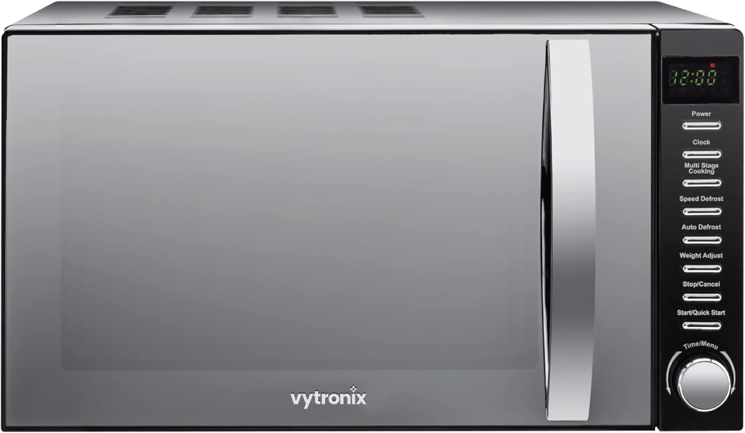 20L 800W Digital Microwave Black Mirrored Front 6 Power