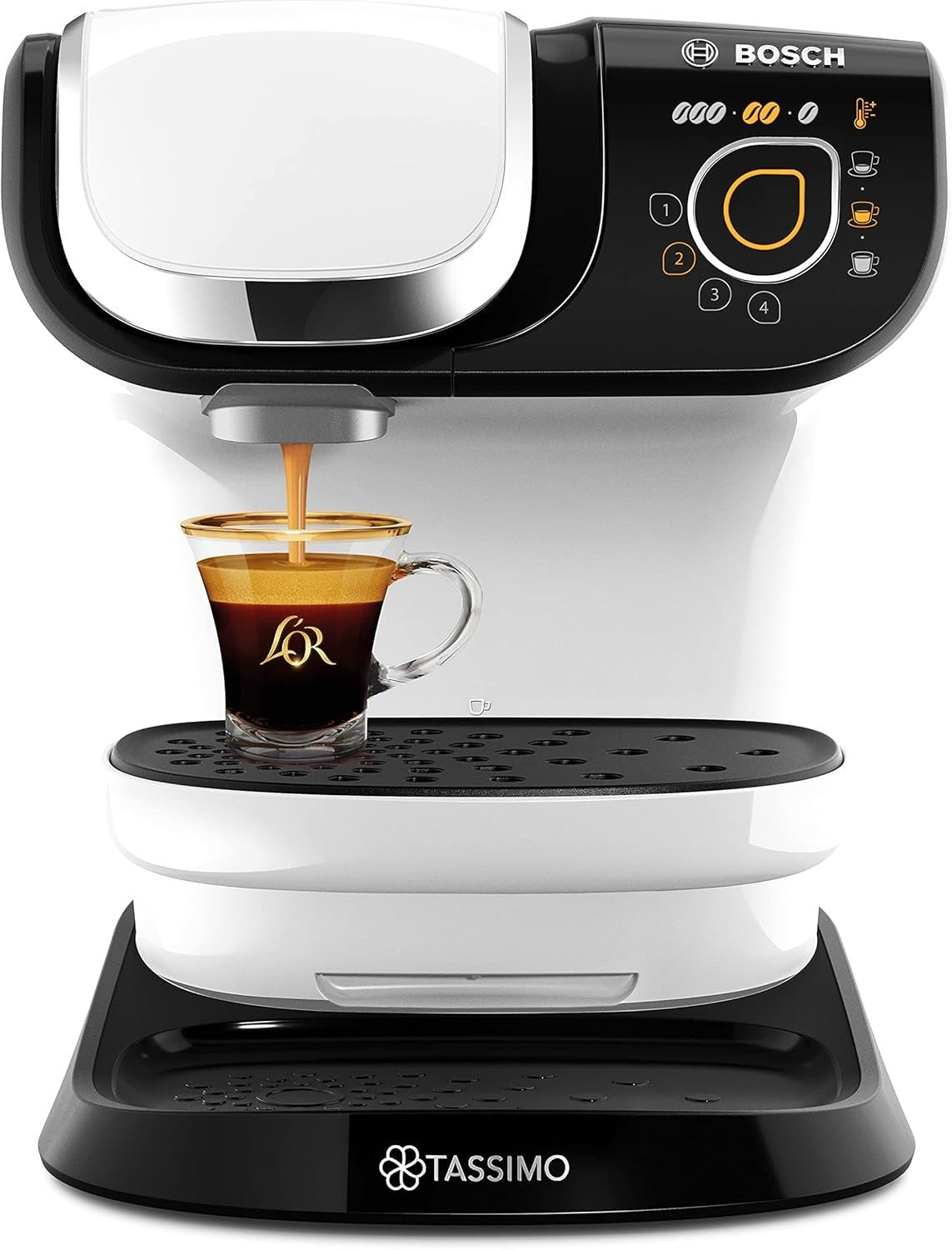 Pod Coffee Machine 1.3L Large Tank 1500W Fast Brew Auto Clean Compact White
