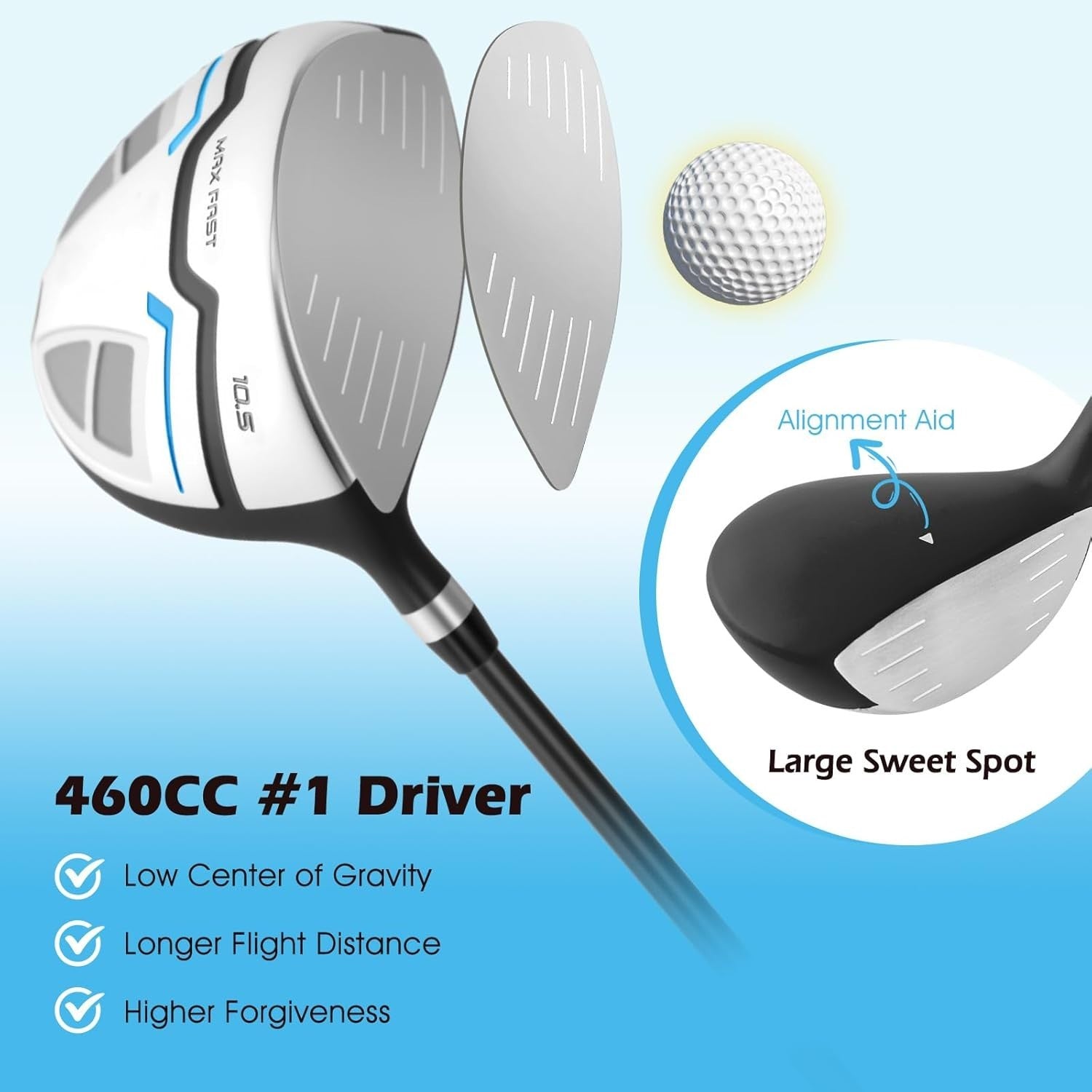 Right Hand Golf Club Set 12pc Woods Irons Wedge Putter Stand Bag