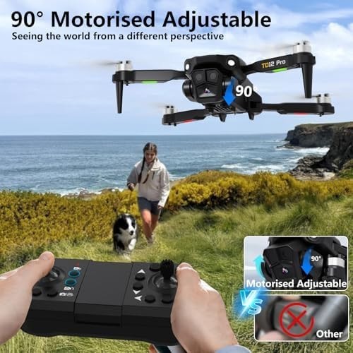 Foldable 4K Camera Drone with Brushless Motor, Optical Flow, 3 Speed Modes