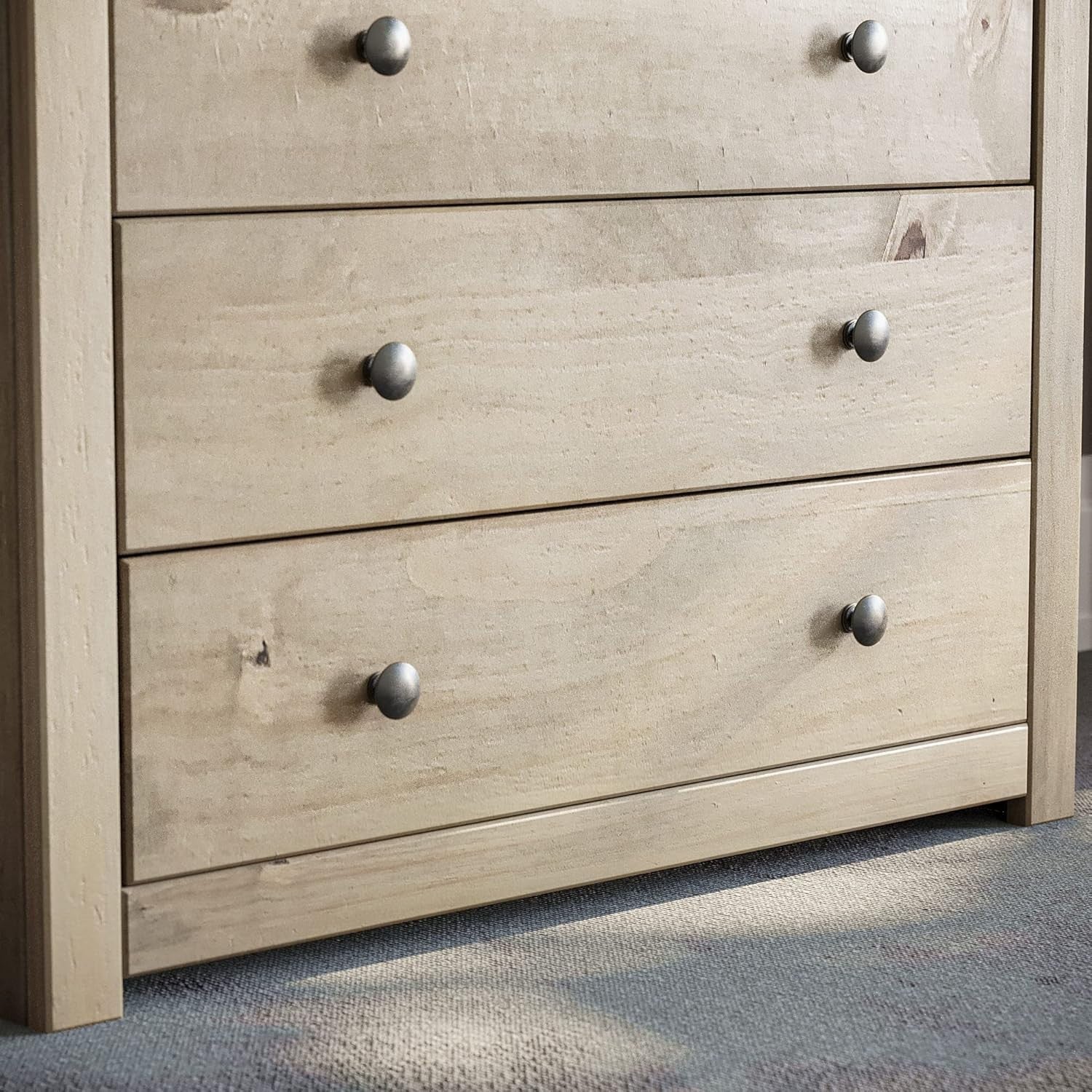 Solid Oak 5 Drawer Chest Wood Storage Unit for Bedroom Hallway Living Room