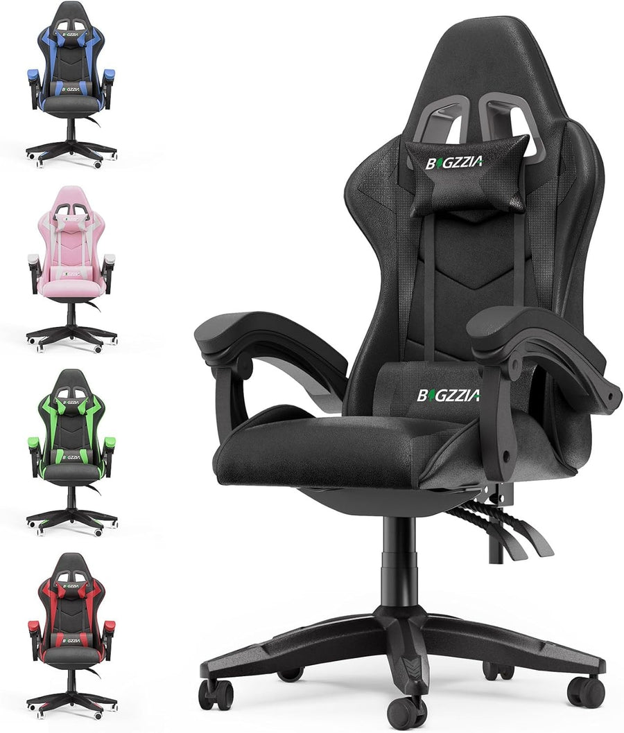 Ergonomic Gaming Chair Black Adjustable Office Chair Lumbar Support