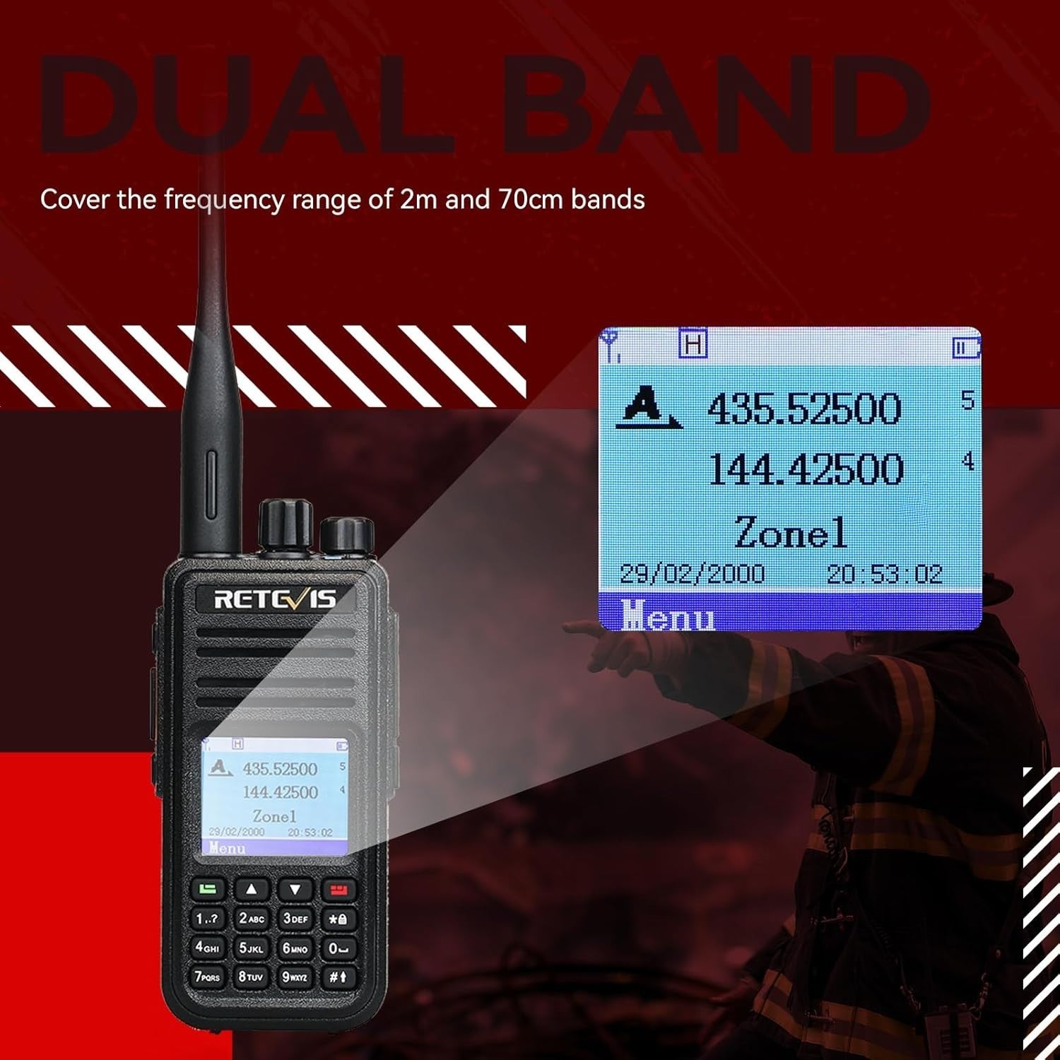 DMR Digital Walkie Talkie Dual Band 3000 Channel Recording Radio