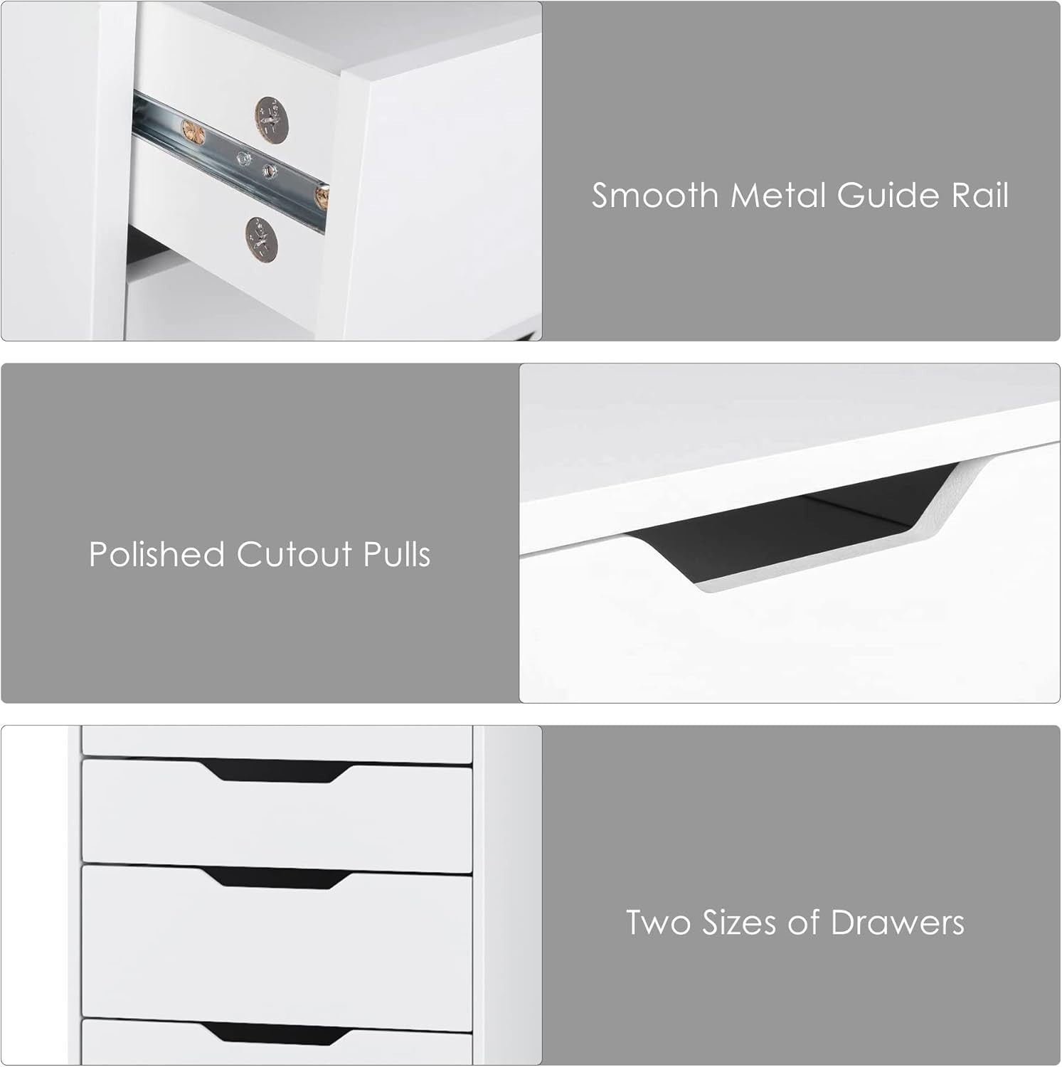 9 Drawer White Tall Storage Cabinet Chest Freestanding Dresser 124x45x40cm