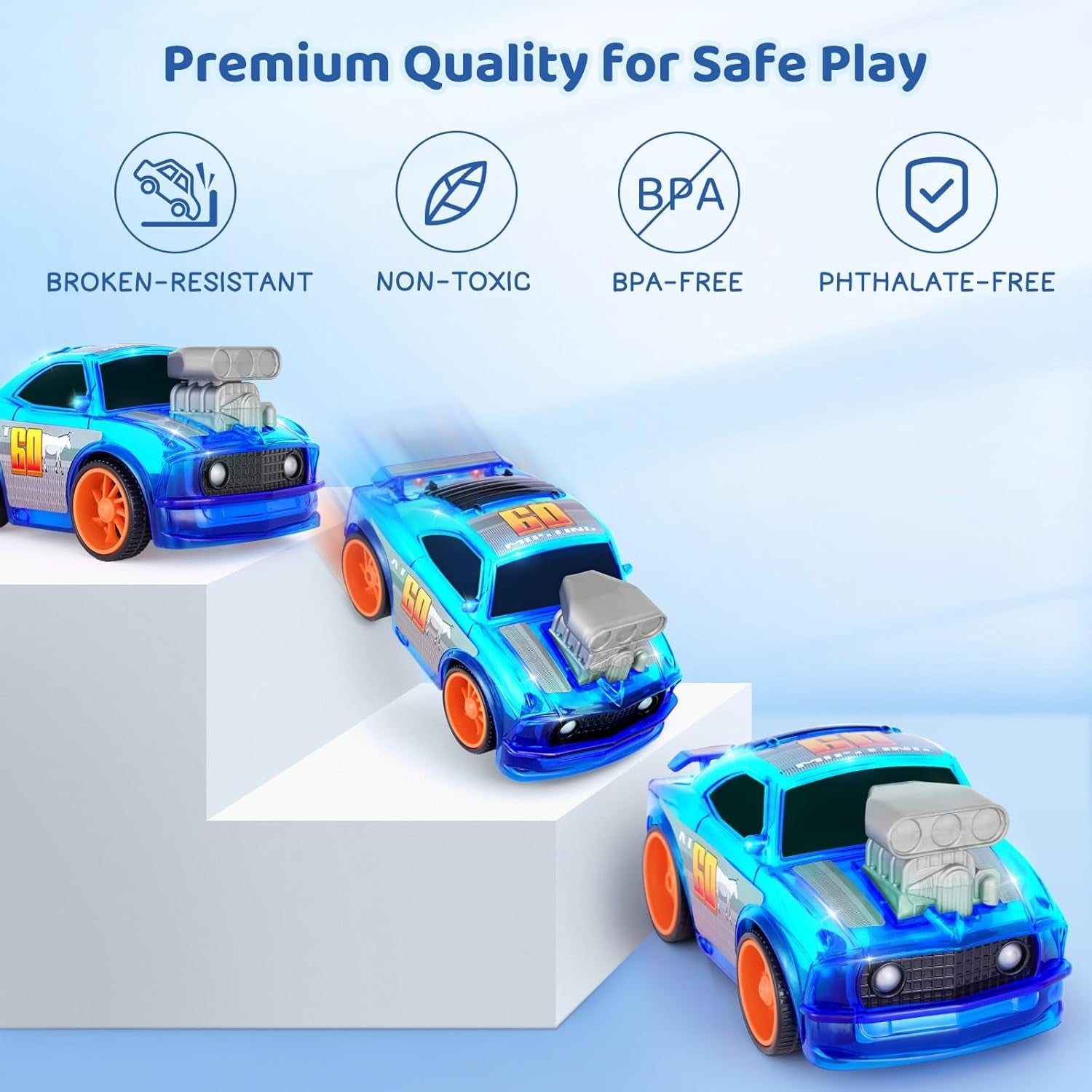 2.4GHz RC Car for Kids 3–7 – LED Lights, Music, Toddler Remote Control Toy