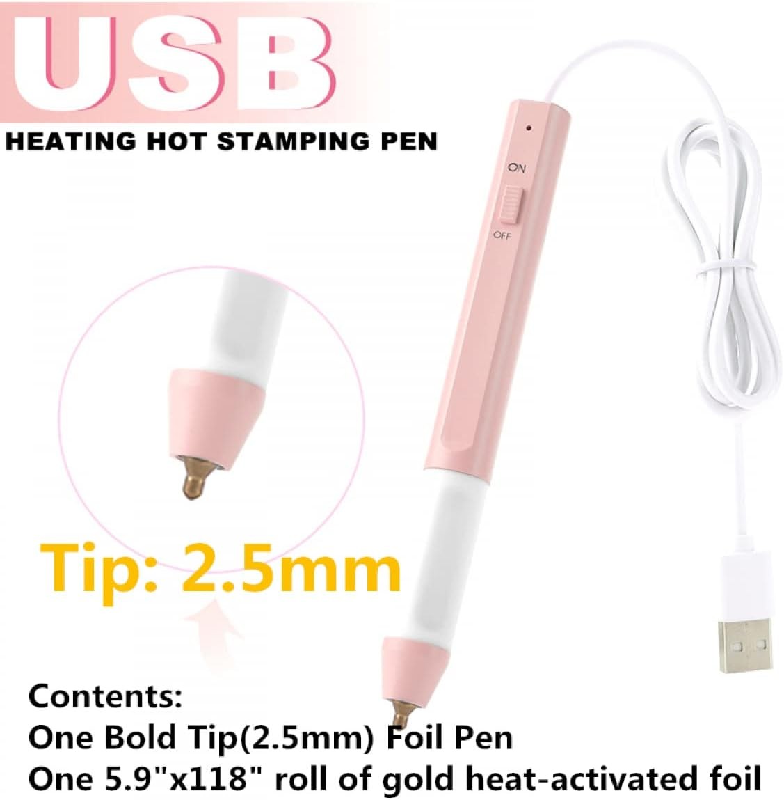 Heat Foil Pen USB Hot Stamping Tool for Card Making Scrapbooking