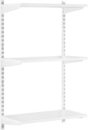 3-Tier Adjustable Wall Bracket Shelf Wooden Kit 100x60x32cm White
