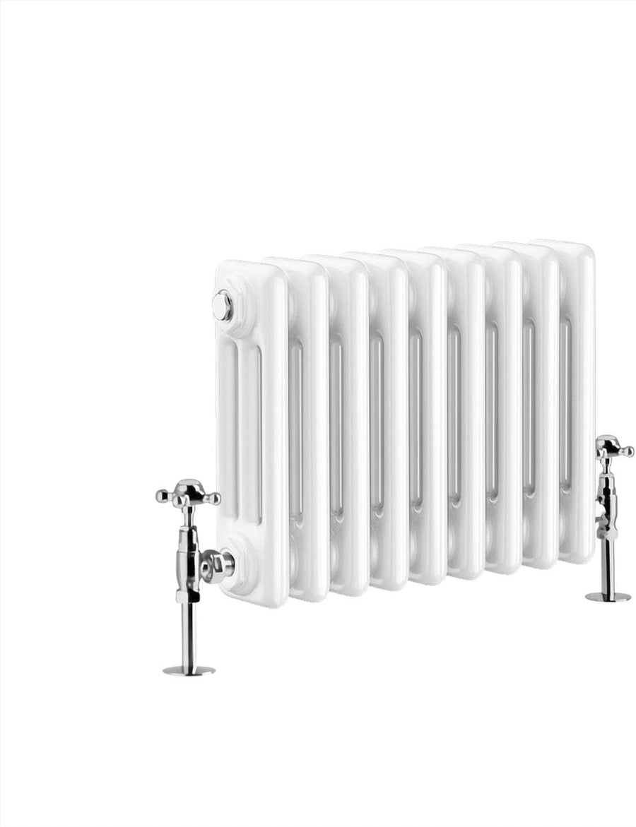 Triple Column Horizontal Radiator 300x425mm White Cast Iron Style