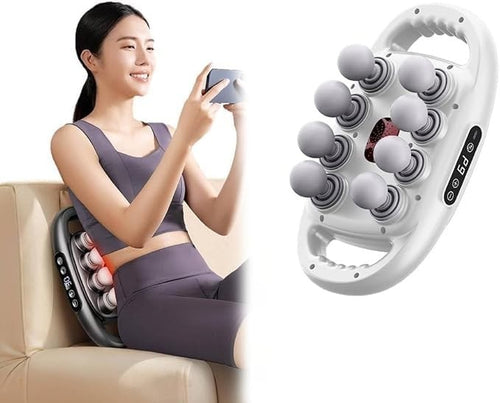 Hands Free Back Massager Deep Tissue Muscle Relief 8 Head 30 Intensities