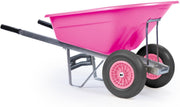 160L 2-Wheel Garden Wheelbarrow – Pink – Flat-Free Tyres Heavy Duty 130kg