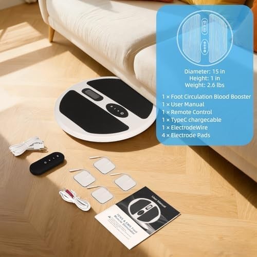 Cordless Foot & Leg Massager EMS TENS Pain Relief Circulation Booster