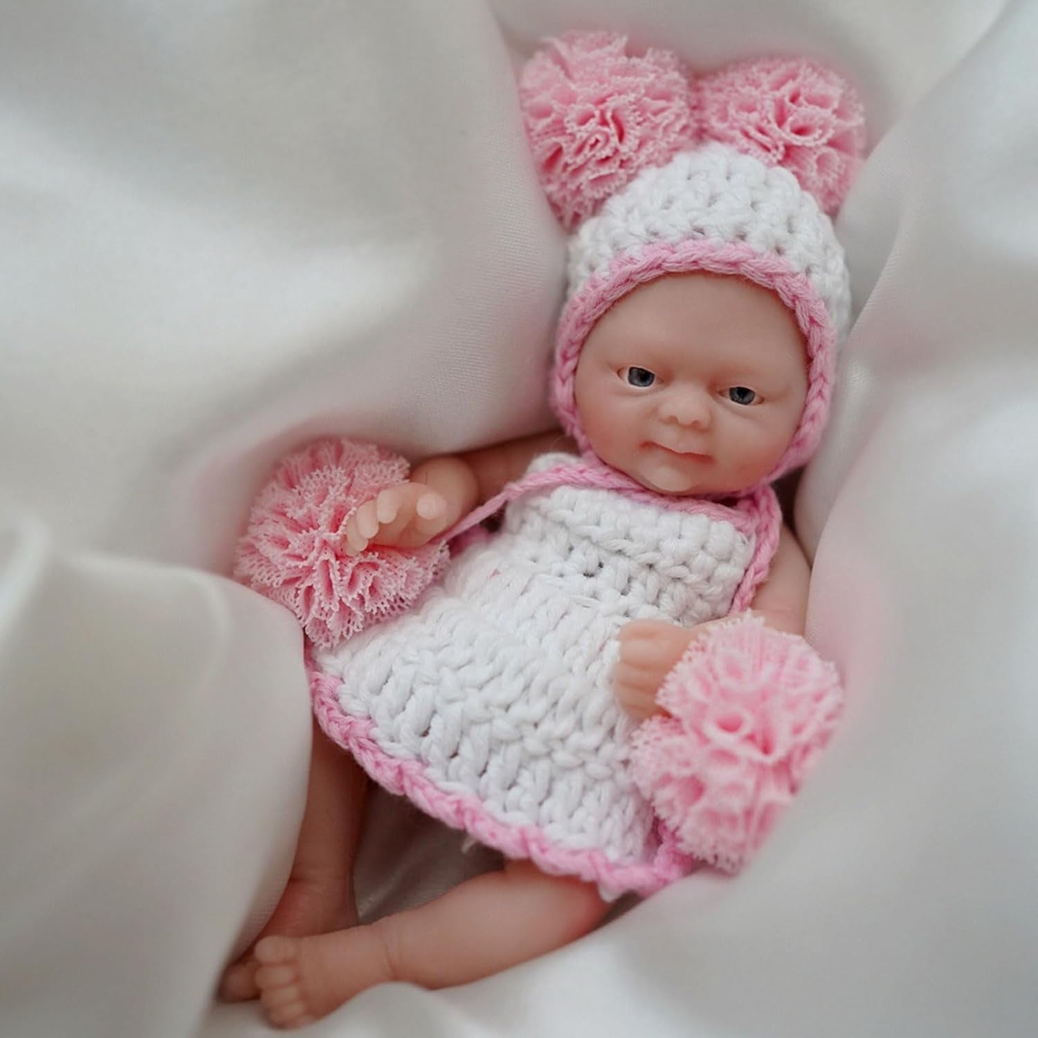 4.5 Inch Micro Preemie Reborn Baby Doll Full Silicone Realistic Girl