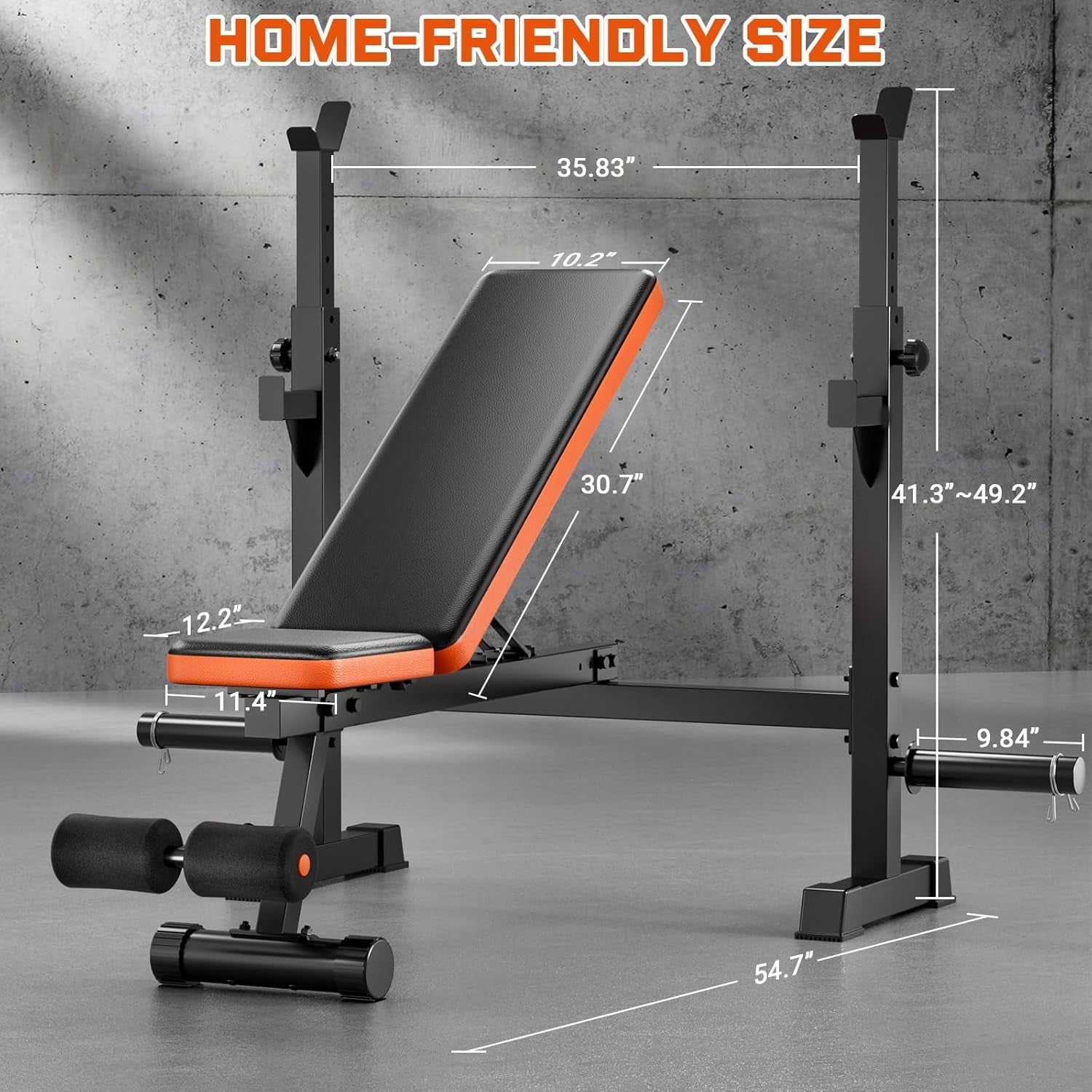 Olympic Weight Bench Press With Squat Rack 770lb Adjustable Home Gym