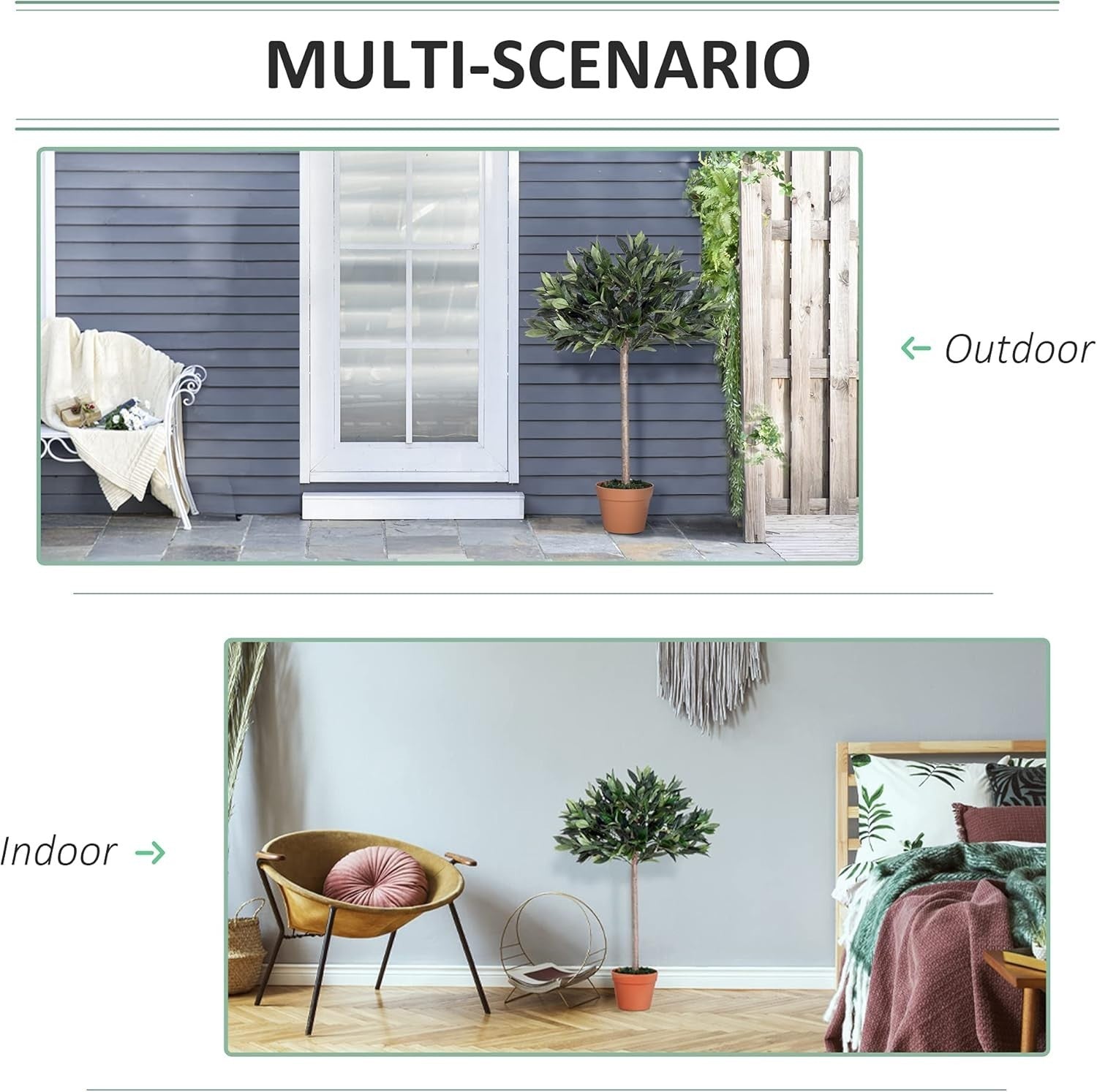Set of 2 Artificial Olive Trees 90cm Faux Green Potted Plants Home Garden Decor
