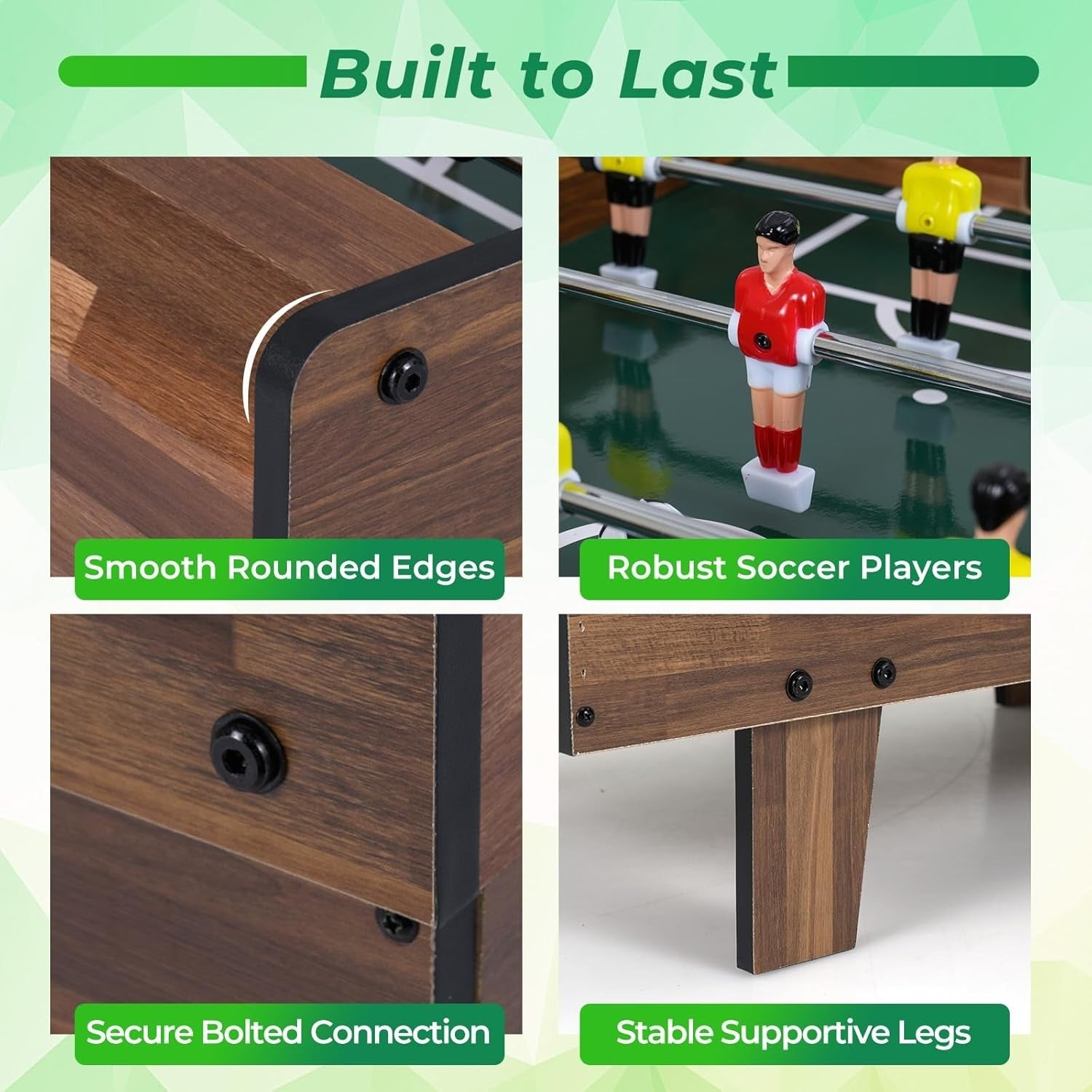 Wooden 4 in 1 Games Table Football Air Hockey Pool Table Tennis